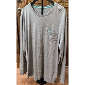 Tommy Bahama Mens Pocket T Shirt 2XLT Tall Long Sleeve Gray